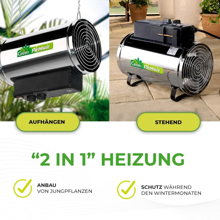 Bio Green Phoenix Gebläseheizung • Gewächshausheizung elektrisch • 2800 Watt [VIDEO] – Bild 8
