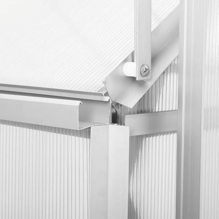 Zelsius Aluminium Gewächshaus 250 x 190 cm | 4 mm Hohlkammerplatten, UV-beständig, Winterfest | Treibhaus, Pflanzenhaus, Tomatenhaus, Frühbeet, Anbau Gewächshaus, Tomatengewächshaus, Gartenhaus – Bild 5