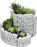 bellissa – Gabionen Kräuterspirale verzinkt 110x90x60cm - Kräuterschnecke Bausatz - Hochbeet Pflanzring für Kräuter & Gemüse mit Trennfolie - Witterungsbeständig & langlebig - Für Garten & Terrasse - Thumbnail 1
