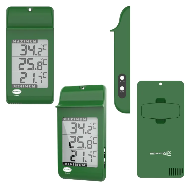 Brannan Digitales Max Min Gewächshausthermometer – Zur Erfassung der Höchst- und Mindesttemperaturen für den Einsatz im Gartengewächshaus oder zu Hause im Gewächshaus im Freien – Bild 2