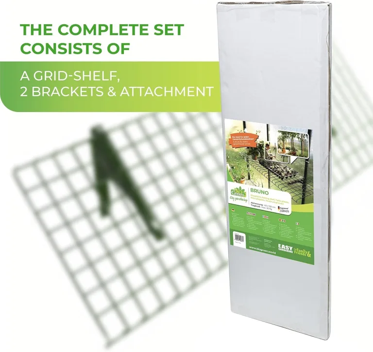 BioGreen Regal für Gewächshaus „Bruno“ 40 × 120 cm – klappbar, galvanisierter Stahl, mehr Platz im Gewächshaus, einfache Montage mit Alukonsolen – Bild 5
