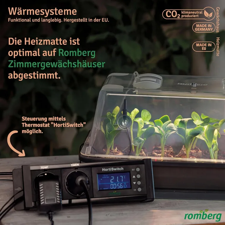 Romberg Heizmatte für Pflanzenanzucht, Größe S (27 × 15 cm), 10 W, IP67 wasserdichte Pflanzenheizung für Mini-Gewächshaus & Terrarium, passende für BoQube S Zimmergewächshaus – Bild 6