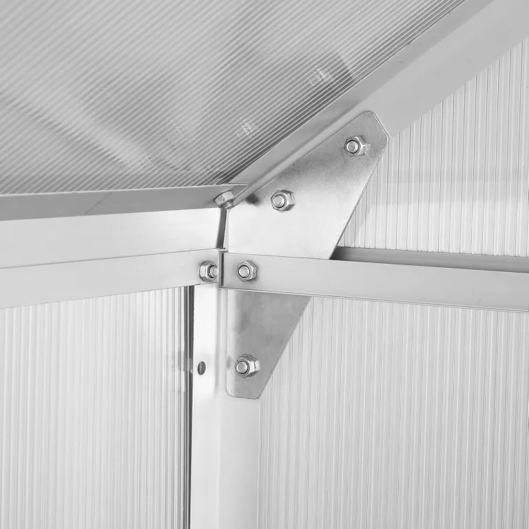 Zelsius Aluminium Gewächshaus mit Fundament 250 x 190 cm | 4 mm Hohlkammerplatten, UV-beständig, Winterfest | Treibhaus, Pflanzenhaus, Tomatenhaus, Frühbeet, Anbau Gewächshaus, Tomatengewächshaus – Bild 7