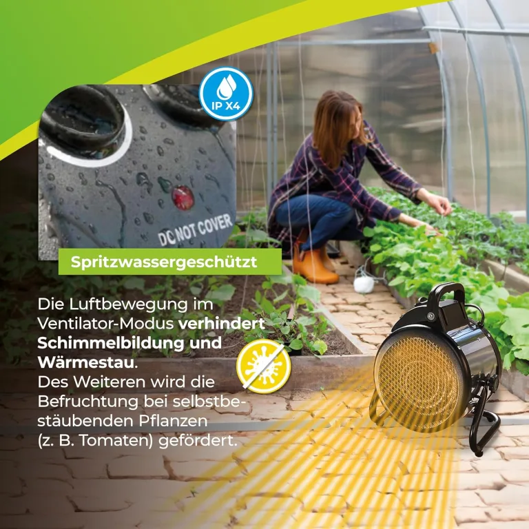 Bio Green Palma digital • Frostwächter • elektrische Gewächshausheizung • 2000 Watt [VIDEO] – Bild 5