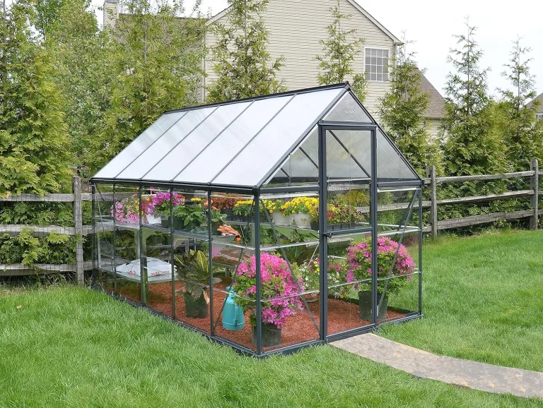 Palram Aluminium GewächsHaus Gartenhaus Hybrid 6x10 anthrazit /310x185x209 cm (LxBxH),Grau – Bild 2