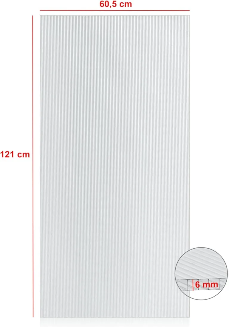 Zelsius Hohlkammerstegplatte 6 mm | 121 x 60,5 x 0,6 cm | Gewächshausplatte | Doppelstegplatte für Gewächshaus, Garten Treibhaus | Gewächshaus Ersatzplatte #1 – Bild 2