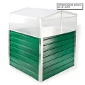DEMA Metall Hochbeet Rosendaal 1x1x0,8 m - Gartenbeet, Gemüsebeet, Pflanzbeet - Grün, Holzoptik, Langlebig, Verzinkt - Für Garten, Balkon, Terrasse - Thumbnail 4