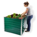 DEMA Metall Hochbeet Rosendaal 1x1x0,8 m - Gartenbeet, Gemüsebeet, Pflanzbeet - Grün, Holzoptik, Langlebig, Verzinkt - Für Garten, Balkon, Terrasse - Thumbnail 6
