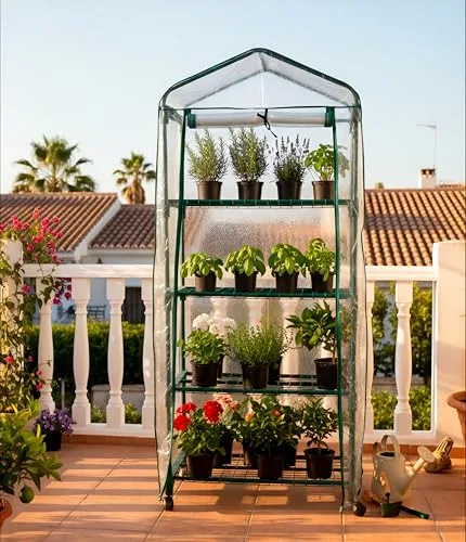 Biotop B2092 Gewächshaus 4 Etagen, 68 x 49 x 156 cm, transparent – Bild 7