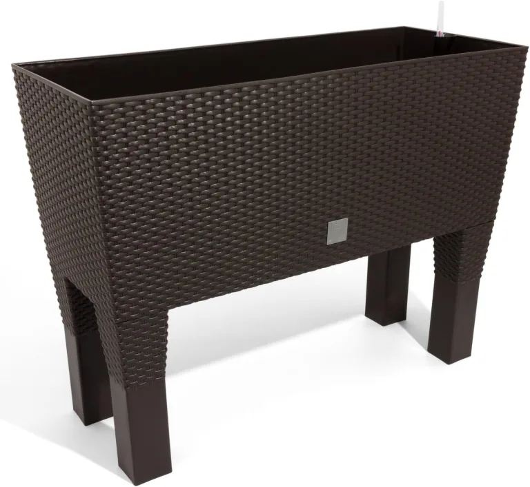 30 Liter rechteckiger High Gärtner mit dunklem ockerfarbenem 60 x 25 x 46 cm mit Beinen – Bild 5