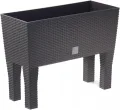 30 Liter rechteckiger High Gärtner mit dunklem ockerfarbenem 60 x 25 x 46 cm mit Beinen - Thumbnail 2