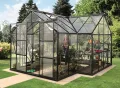 Gartenwelt Riegelsberger Gewächshaus Sirius Orangerie - ESG 3 mm schwarz, Fläche: ca. 13 m², mit 4 Dachfenster, inkl. Stahlfundament 6 cm hoch, Sockel: 3,81 x 3,81 m - Thumbnail 2