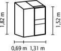 Anlehngewächshaus Ida 900 HKP 4 mm Alu Fläche 0,9 m² mit 1 Dachfenster Sockelmaß 0,65 x 1,30 m - Thumbnail 4