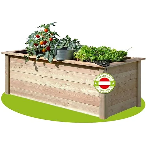4betterdays.com Hochbeet aus Massivholz regionaler Gebirgslärche - inkl. Noppenfolie und Wühlmausgitter - Made in Austria - Hochbeet Holz ohne Frühbeetaufsatz 125x92x80cm – Bild 7