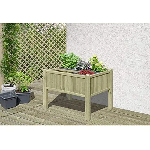 Gartenwelt Riegelsberger Hochbeet 100x69x80 cm Lärche mit 6 Pflanzkasteneinsätzen Kräuterbeet Pflanzbeet Gemüsebeet – Bild 8