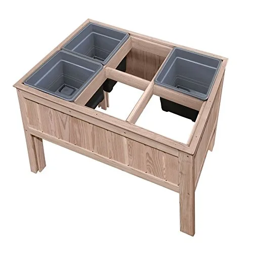 Gartenwelt Riegelsberger Hochbeet 100x69x80 cm Lärche mit 6 Pflanzkasteneinsätzen Kräuterbeet Pflanzbeet Gemüsebeet – Bild 1