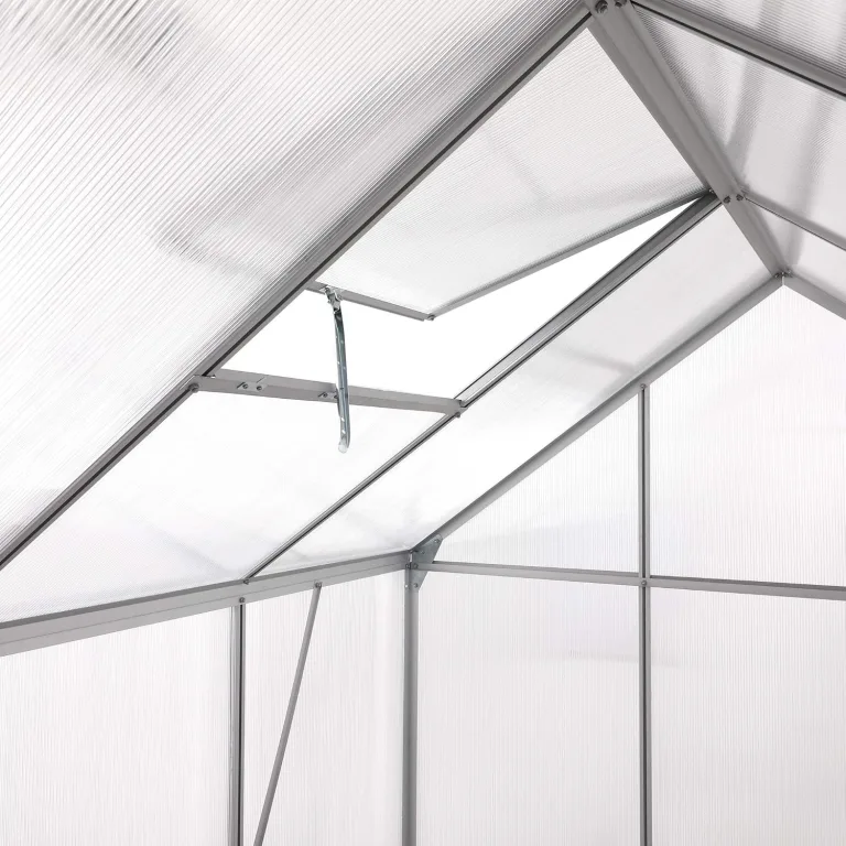 Zelsius Aluminium Gewächshaus mit Fundament 250 x 190 cm | 4 mm Hohlkammerplatten, UV-beständig, Winterfest | Treibhaus, Pflanzenhaus, Tomatenhaus, Frühbeet, Anbau Gewächshaus, Tomatengewächshaus – Bild 8