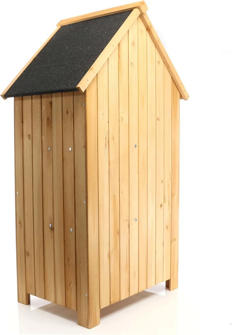 Wiltec Gartenhaus schmal aus Fichtenholz mit Bitumendach 770x540x1370mm für Garten, Terrasse & Balkon Gerätehaus Geräteschuppen Holzhaus Werkzeugschrank – Bild 8