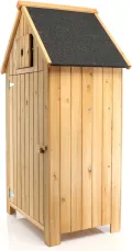 Wiltec Gartenhaus schmal aus Fichtenholz mit Bitumendach 770x540x1370mm für Garten, Terrasse & Balkon Gerätehaus Geräteschuppen Holzhaus Werkzeugschrank - Thumbnail 7