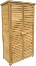 Wiltec Gartenhaus schmal aus Fichtenholz mit Bitumendach 770x540x1370mm für Garten, Terrasse & Balkon Gerätehaus Geräteschuppen Holzhaus Werkzeugschrank - Thumbnail 9