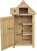Wiltec Gartenhaus schmal aus Fichtenholz mit Bitumendach 770x540x1370mm für Garten, Terrasse & Balkon Gerätehaus Geräteschuppen Holzhaus Werkzeugschrank - Thumbnail 3