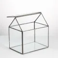 NCYP 15,5x11x16 cm Kleines Geometrisches Terrarium, Haus-Form, Glas, schließbar, Gewächshäuschen für Sukkulenten Moos Farn, mit Klappdeckel (ohne Pflanzen) - Thumbnail 4
