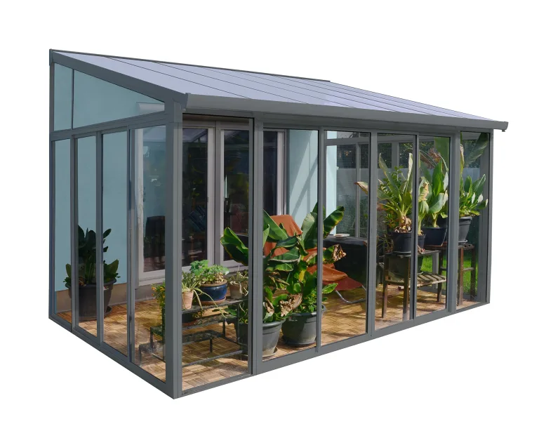 Palram Veranda San Remo Wintergarten, Grau, 295x425x310 cm – Bild 4