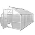 vidaXL 6,05m² Alu Gewächshaus +Grundrahmen Garten Treibhaus Tomatenhaus Frühbeet - Thumbnail 10