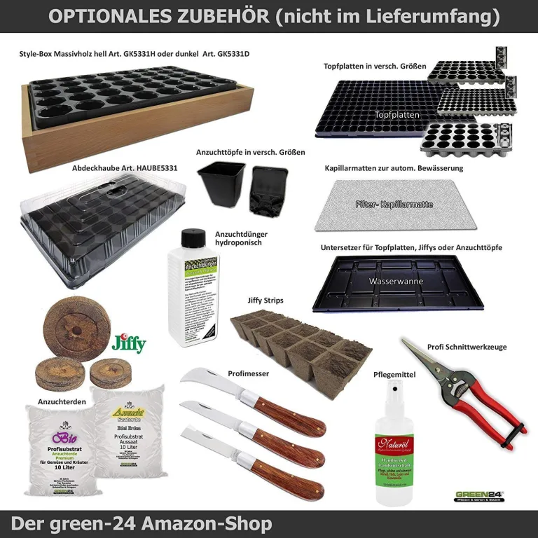 GREEN24 Hydroponik 144 XL Zimmergewächshaus mit automatischer Bewässerung Anzuchthaus Zimmer Gewächshaus - Treibhaus – Bild 5