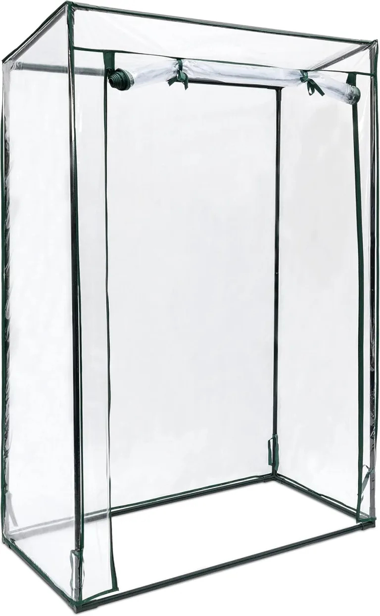 Relaxdays Gewächshaus für Tomaten 150 x 100 x 50 cm HxBxT, Schrägdach Foliengewächshaus mit PVC Folie, transparent, Tomatengewächshaus Diagonales Dach – Bild 1