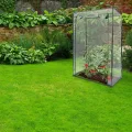 Relaxdays Gewächshaus für Tomaten 150 x 100 x 50 cm HxBxT, Schrägdach Foliengewächshaus mit PVC Folie, transparent, Tomatengewächshaus Diagonales Dach - Thumbnail 2