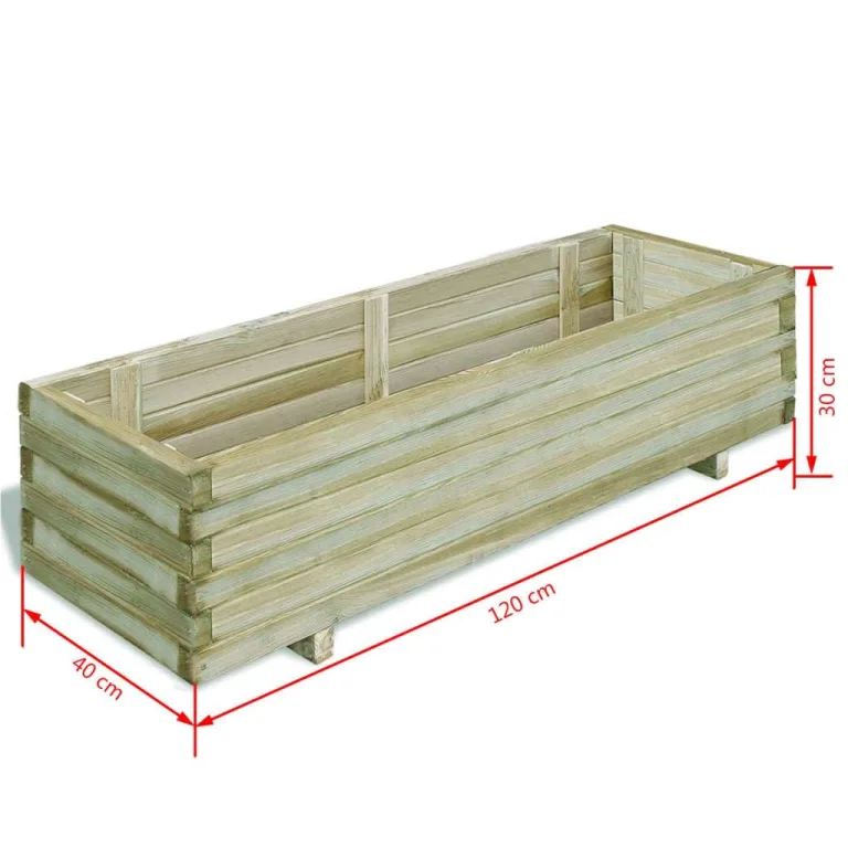 vidaXL Holz Hochbeet Pflanzkasten Blumenkasten Blumenkübel Pflanzkübel Garten – Bild 4