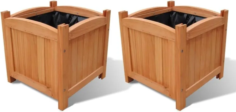 vidaXL 2X Holz Hochbeet Pflanzkübel Blumenkasten Blumenkübel Pflanztrog Garten – Bild 2