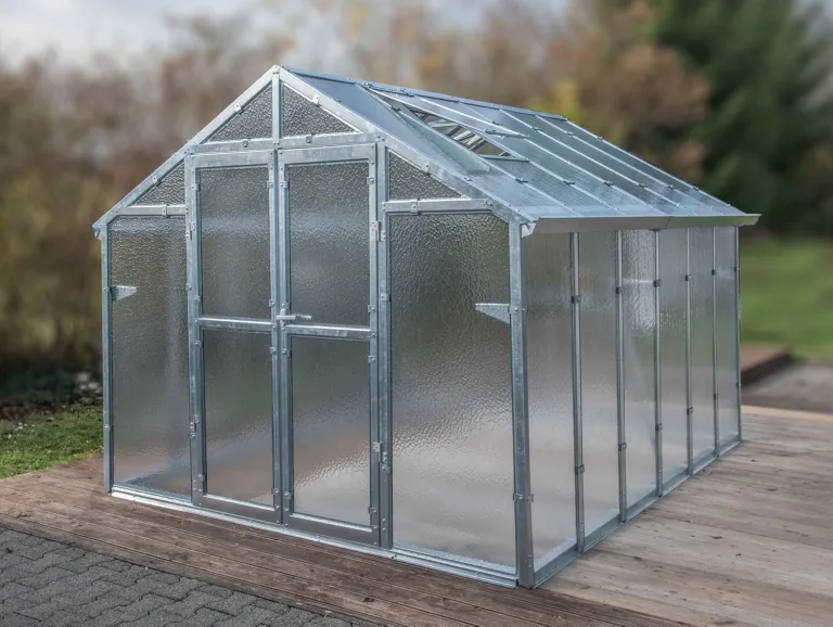 Gewächshaus Junior aus verzinkten Stahlblechprofilen und Echt-Glas, Breite 2,49 m x Länge 4,06 m = 10 m² – Bild 2