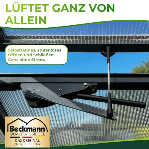 Beckmann automatischer Fensteröffner Gewächshaus ohne Strom Fensterheber ÖFA [7kg Hubkraft] Anthrazit I für Dachfenster I Gewächshaus Zubehör I Gewächshausfensteröffner I Fenster Öffner I automatisch – Bild 10