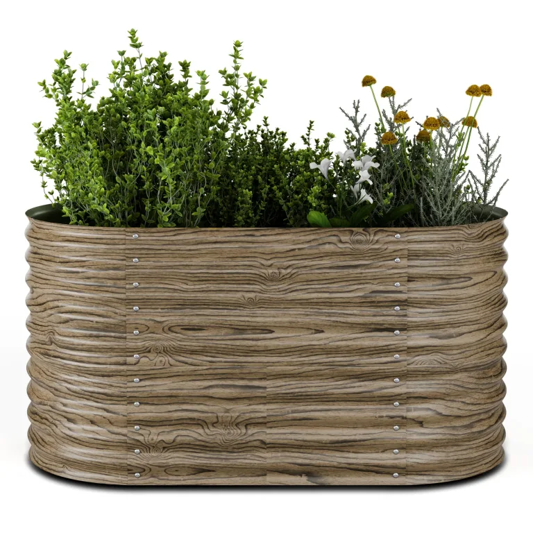 blumfeldt Hochbeet aus Metall, Wetterfestes Stahlblech für Balkon & Garten, Rostfreies Oval, Freistehende Hochbeete 200x80x100 cm, 1257L Pflanzkübel Groß für Blumen, Obst, Gemüse – Bild 8