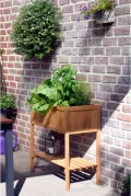 dobar® 58250e kompaktes Hochbeet | Erhöhtes Gemüsebeet | Kräuterbeet aus Holz | Balkonbeet für Salat | Pflanzkasten für Balkon/Garten/Terrasse | 76 x 40 x 80 cm | Braun - Thumbnail 5
