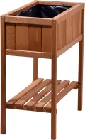 dobar® 58250e kompaktes Hochbeet | Erhöhtes Gemüsebeet | Kräuterbeet aus Holz | Balkonbeet für Salat | Pflanzkasten für Balkon/Garten/Terrasse | 76 x 40 x 80 cm | Braun - Thumbnail 3