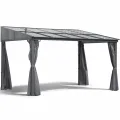 Terrassendach Toledo | Terrassenüberdachung Gartenpavillon lichtdurchflutet Aluminium | Hardtop Pavillon 12 m² - 4 x 3 m (B x T) anthrazit incl. 270° Wind- und Regenschutz - Thumbnail 1