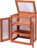 dobar® 29167FSC Mini-Gewächsschrank 0,16 m³| Balkon und Indoor-Treibhaus | Frühbeet Klein | Gewächshaus Massivholz | Frühbeet-Schrank mit Deckel | 58 x 43 x 76 cm | Braun - Thumbnail 3