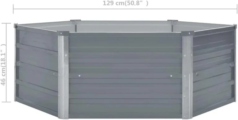 vidaXL Hochbeet Verzinkter Stahl Gartenbeet Pflanzbeet Frühbeet Pflanzkasten – Bild 3