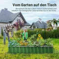 KING BIRD Hochbeete-Kit 258x90x30cm, verzinkt Gartenbeet Pflanzkübel Pflanzkasten mit 8 T-Etiketten&Handschuhen,Grün - Thumbnail 2