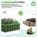 KING BIRD Hochbeete-Kit 258x90x30cm, verzinkt Gartenbeet Pflanzkübel Pflanzkasten mit 8 T-Etiketten&Handschuhen,Grün - Thumbnail 5