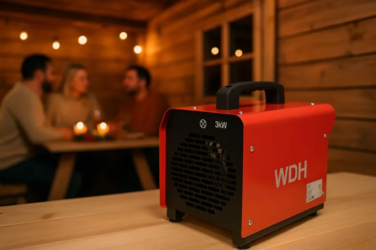 Aktobis Heizgebläse Elektroheizer Heizung Frostwächter Bauheizer WDH-BGP03 (3 kW / 230 V), rot – Bild 2