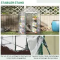 Outsunny Foliengewächshaus begehbares Gartenhäuschen Tomatengewächshaus Treibhaus Frühbeet mit 6 Regalen Transparent Stahl PVC-Kunststoff 143 x 143 x 195 cm - Thumbnail 4