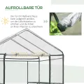 Outsunny Foliengewächshaus begehbares Gartenhäuschen Tomatengewächshaus Treibhaus Frühbeet mit 6 Regalen Transparent Stahl PVC-Kunststoff 143 x 143 x 195 cm - Thumbnail 5