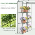 Outsunny Foliengewächshaus begehbares Gartenhäuschen Tomatengewächshaus Treibhaus Frühbeet mit 6 Regalen Transparent Stahl PVC-Kunststoff 143 x 143 x 195 cm - Thumbnail 6