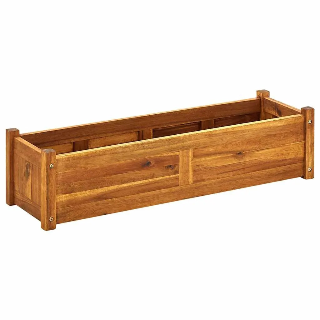 vidaXL Akazienholz Hochbeet 100x30x25 cm Pflanzkasten Blumenkasten Gemüsebeet - Bild 1