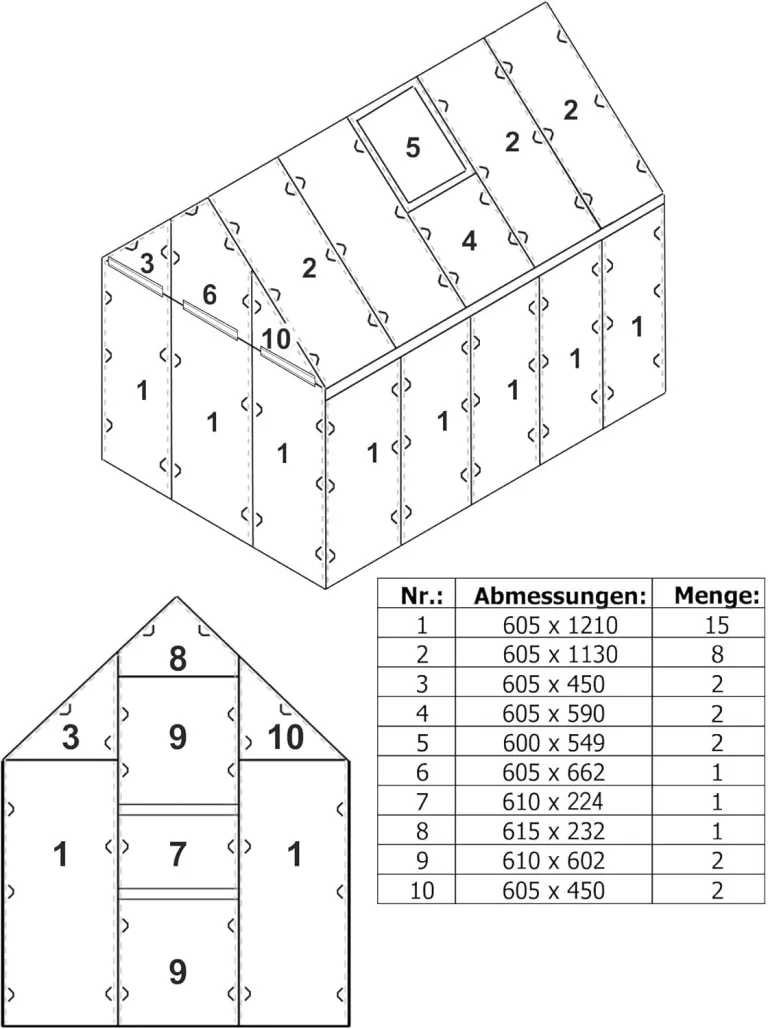 Zelsius Hohlkammerstegplatten Set 36-teilig | 6 mm Gewächshausplatte | Ersatzplatten für Gewächshaus, Garten Treibhaus – Bild 4