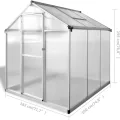 vidaXL Gewächshaus UV-beständig Wärmedämmung Gartenhaus Treibhaus Tomatenhaus Pflanzenhaus Frühbeet Garten Verstärktes Aluminium 3,46m² - Thumbnail 3